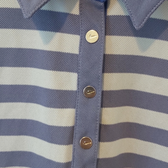 NIKE | Boys Striped Golf Polo Shirt Purple Blue Size Large (12-14) - Picture 5 of 9